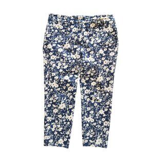 Talbots Chatham Fly Front Ankle Pants | Blue Floral | 16W